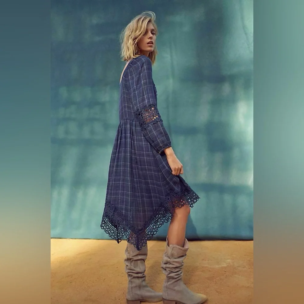 Anthropologie Akemi + Kin Plaid Kerchief Dress – Size 2 - Picture 3 of 12